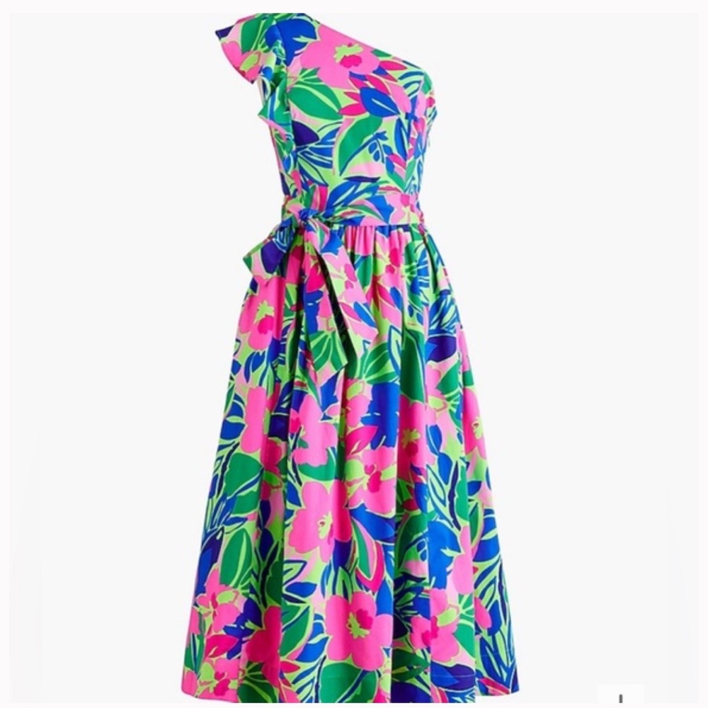 Floral One-Shoulder Dress